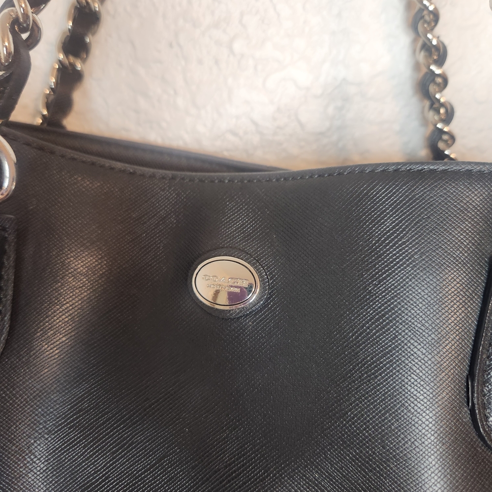Coach Peyton Saffiano black handbag purse - Picture 2 of 16